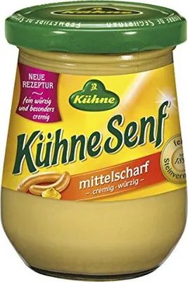 Zdjęcie produktu dla Kühne musztarda średnio ostra klasyczna kremowo-pikantna 250ml opakowanie 10 sztuk