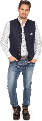 Produktbild von Krüger BUAM Trachten Weste "Juanito" 951165 | Marineblau Größe: 60