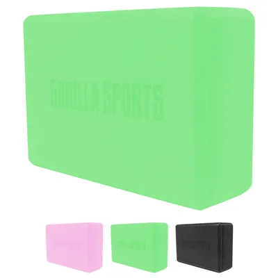 Produktbild von GORILLA SPORTS® Yoga Block - 23,5 x 15 x 8 cm, für Yoga und Pilates, bis 150 kg Belastbar, Rutschfest, Eva Schaumstoff, Grün - Yogablock, Yogaklotz, Yogablöcke, Yoga Klotz
