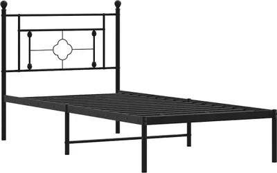 Obrázok produktu pre vidaXL Posteľný rošt s čelom kovový čierny 100x200 cm