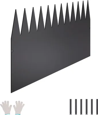 Image de SucceBuy Bordure de pelouse, lot de 4 Bordure de parterre Métal 1016x304,8x1,5mm
