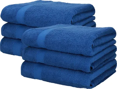 Produktbild von Betz 6 Stück XXL Badetücher 100 x 200 cm PALERMO  Saunatuch 100% Baumwolle  Farbe: blau