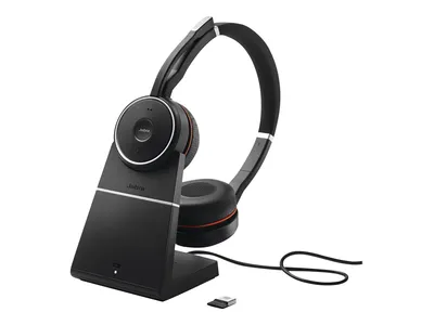 Produktbild von Jabra Evolve 75 UC Wireless On-Ear Headset m. Ladestation