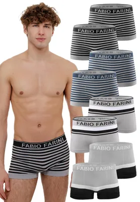 Produktbild von Fabio Farini - 8 Stück Herren Unterhosen - Männer Retroshorts aus weicher Microfaser im sportlichen Look mit Logoschriftzug