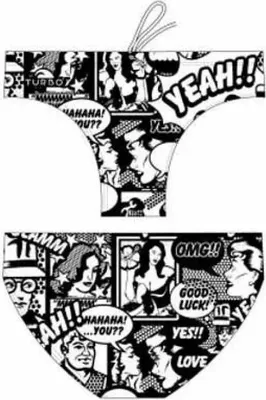 Immagine prodotto di Turbo Yeah Comic Swim Briefs Bianco, Nero M Uomo Bianco, Nero M