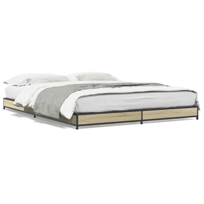 Zdjęcie produktu dla vidaXL Rama łóżka dąb sonoma 120x200 cm materiał drewnopochodny i metal