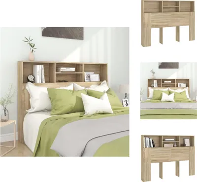 Produktbild von vidaXL Kopfteil mit Ablagen Sonoma-Eiche 140x19x103,5 cm -  Kopf- & Fußenden