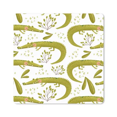 Produktbild von MuchoWow® Mauspad Mousepad Dschungel - Krokodil - Grün 20x20 cm - Mousepads - Maus Mat - Pad - Mausunterlage - Desk Mat - Bureauartikeln