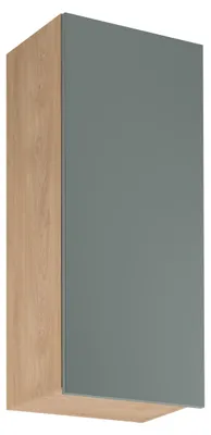 Obrázok produktu pre Vysoká horná kuchynská skrinka SALERNO - šírka 45 cm, dub / zelená