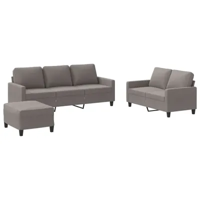 Produktbild von vidaXL 3-tlg. Sofagarnitur mit Kissen Taupe Stoff