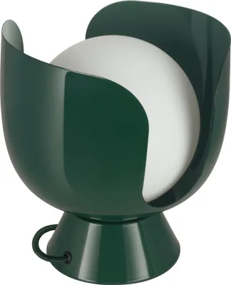 Image de Lampe de table OSRAM Decor Corolle E14, métal et verre, câble textile, ampoule remplaçable, style rétro, vert
