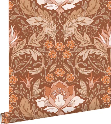 Produktbild von ESTAhome Tapete Blumenmuster im Jugendstil Terrakottabraun 50 x 900 cm