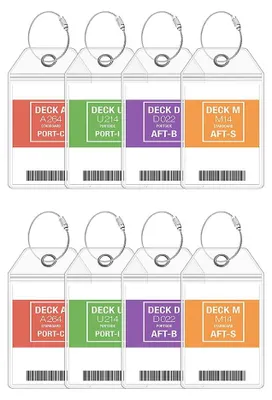 Produktbild von Joefnel Kreuzfahrt-Gepäckanhänger, 10er-Packung, transparente Gepäckanhänger mit Reißverschluss und Stahlschlaufen für Kreuzfahrtschiffe