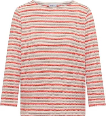Produktbild von Multi Stripe Knit T-Shirt 37395 cherry tomato orange Größe L
