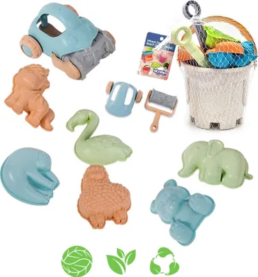 Produktbild von Woopie - WOOPIE GREEN Sand-Set mit Eimer und Auto 10tlg. BIOLOGISCH ABBAUBARES MATERIAL