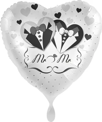 Produktbild von Folienballon Herz 45 cm gleichgeschlechtliche Hochzeit Mr. & Mr.