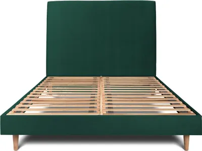 Produktbild von Bett mit gepolstertem Kopfteil – Samtstoff - 200 x 200 cm