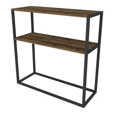 Immagine prodotto di In And OutdoorMatch side table Adonis - Truciolare e metallo - Rovere antico e nero - 90 x 90 x 33,5 cm - Design moderno