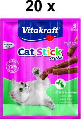Produktbild von Vitakraft Katzensnack Cat-Stick mini Ente & Kaninchen - 60 x 6g