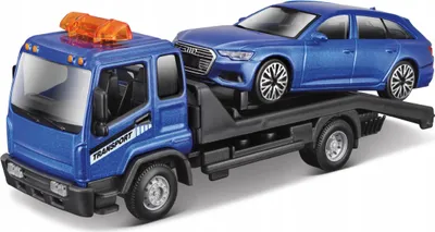 Produktbild von BBurago Straßenbrand AudiA6 auf Abschleppwagen 18-31418