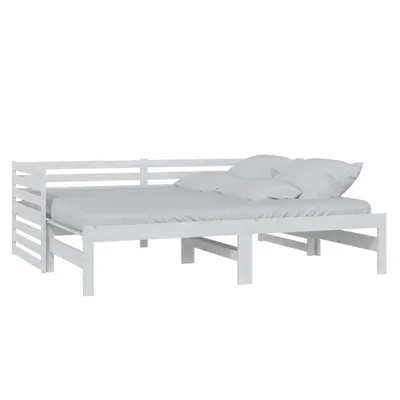 Produktbild von vidaXL Ausziehbares Tagesbett Weiß Massivholz Kiefer 2x(90x200) cm