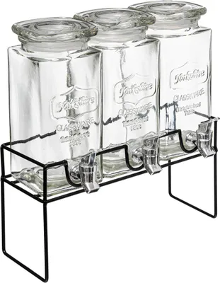Produktbild von Secret de Gourmet | Set von 3 Gläsern mit Hahn - 1,5l - Praktisch und elegant - Ideal für Getränke