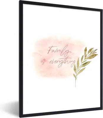 Produktbild von MuchoWow® Gerahmtes Poster Familie - Zitate - Sprichwörter - Familie ist alles 60x80 cm - Poster mit Schwarzem Bilderrahmen Wandposter Rahmen Foto Bilder - Premium - Wanddeko Wohnzimmer