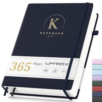 Productafbeelding van Notitieboek B5, gelinieerd, hardcover, 365 pagina's, 100gsm papier, blauw, 17,8 x 25 cm