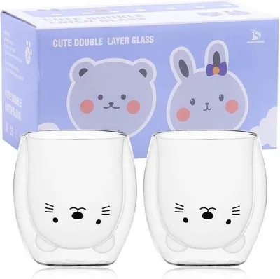 Productafbeelding van Kattenthee-set, 2 stuks, wit, 250 ml, porselein