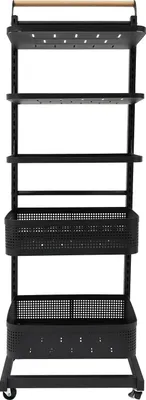 Produktbild von Lagerregal, 5-stufiges Design, verstellbarer Regalabstand, schwarz