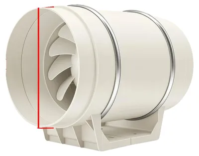 Obrázek produktu pro Vestavěný ventilátor, vysoký průtok vzduchu, tichý provoz, 200 mm, bílý, 220 V, EU