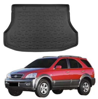 Produktbild von SCOUTT | Kofferraumwanne Laderaumwanne Kompatibel mit Kia Sorento 1 2002-2009 (5 Sitzplätze), mit Hoher Rand, Kofferraum-Schutzmatte, Geriffelt, Aufrollbar, Schwarz