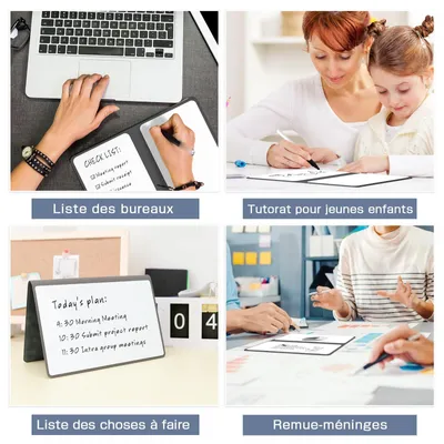 Image de NEWYES Tableau blanc effaçable et portable, avec 3 stylos de couleur, planificateur hebdomadaire effaçable, idéal pour les notes de réunion, les listes de courses, les rappels de gestion de la maison (24 x 34 cm)