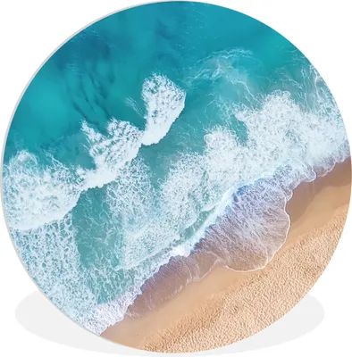 Produktbild von MuchoWow® Rundes Wandbild - Runde Bilder Strand - Wasser - Meer Ø 30 cm Kreis Wanddekoration Kunststoff - Wandkreis - Wandschmuck - Schlafzimmer - Bilder - Der Kreis - Kunst für die Wohnung - Plastik - Kunstdruck - Wandbild