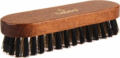 Produktbild von Exklusive Wildlederbürste Raulederbürste Holz braun lackiert mit Messing z2444