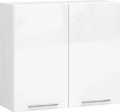 Produktbild von Oberschrank 80 cm VERMINA - weiß / weiß glänzend