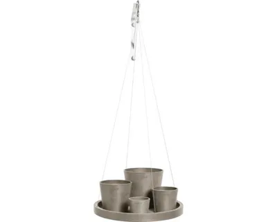 Produktbild von Blumentopf Untersetzer Ecopots hängend Kunststoff Ø 33 cm H 3 cm taupe