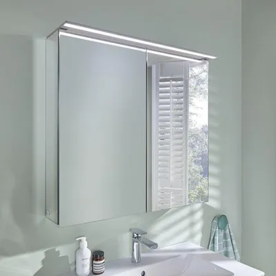 Immagine prodotto di Armadietto a specchio da parete illuminato Villeroy & Boch Finero, dimensioni 80,7 x 75,8 cm