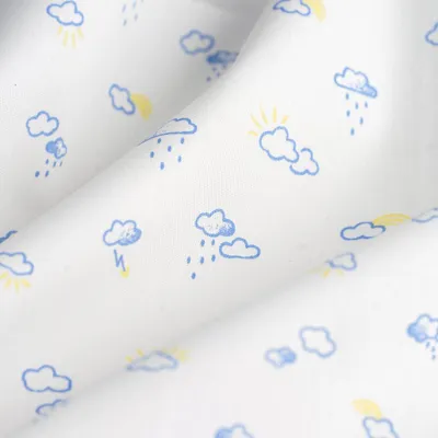 Produktbild von Popeline Baumwolle Wolken blau