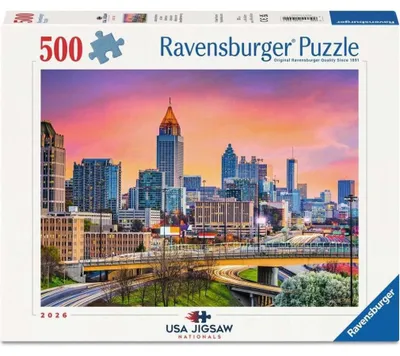 Produktbild von RAVENSBURGER Puzzle USA Jigsaw Nationals: Atlantas Skyline in der Abenddä mmerung 500-DLC