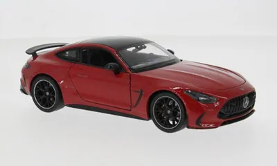 Image de Welly 24132RM Mercedes AMG GT rouge métallisé et noir, échelle 1:24