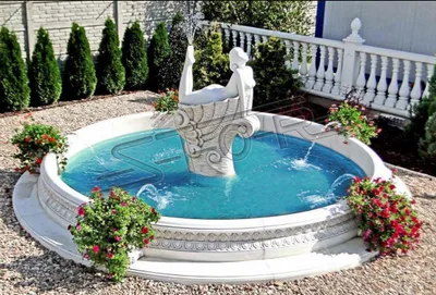 Immagine prodotto di Figura da giardino per "Fontana" 192cm figura di stagno persone in pietra fusa decorazione da giardino 201108