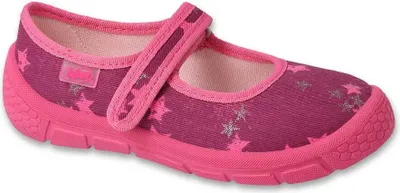 Produktbild von Mädchen Ballerinas / Hausschuhe Befado 545X001 rosa mit Sternen, Klettverschluss 29