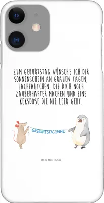 Produktbild von Mr. & Mrs. Panda Iphone 11 Handyhülle Maus Pinguin Geburtstag - Weiß - Geschenk, Hülle, Happy Birthday, Geburtstage, Pro, Cover, Handy Schutzhülle, Geburtstagsfeier