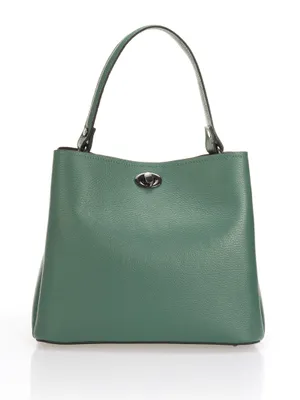 Produktbild von Grüne Damen Handtasche aus echtem Leder, 29x14x25 cm, mit 120 cm Griff