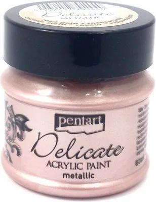 Zdjęcie produktu dla Farba metaliczna Delicate - Pentart - różowe złoto / rose gold 50ml