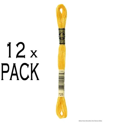Immagine prodotto di 12 gomitoli di filo da ricamo DMC Mouline Special 117MC - 725, 6 capi, 8 metri