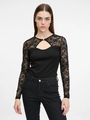 Produktbild von Orsay Schwarzer Damen-Langarmbody XS