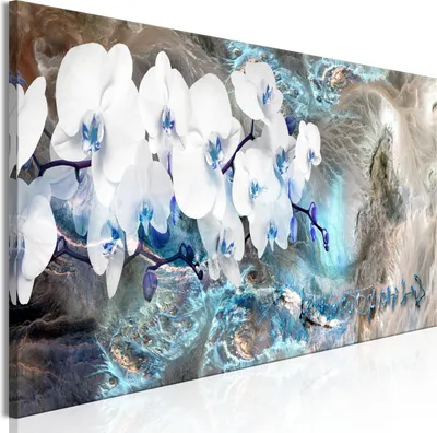Produktbild von Modernes Wandbild b-A-0734-b-a (150x50 cm) - 1 Teilig Bilder Fotografie auf Leinwand Foto Bild Dekoration Wand Bilder Kunstdruck BLUMEN ORCHIDEE