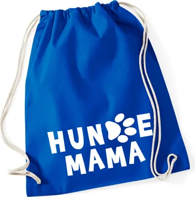 Produktbild von Huuraa Turnbeutel Hundemama Tapse 12 Liter Bright Royal Baumwolle Rucksack Geschenkidee